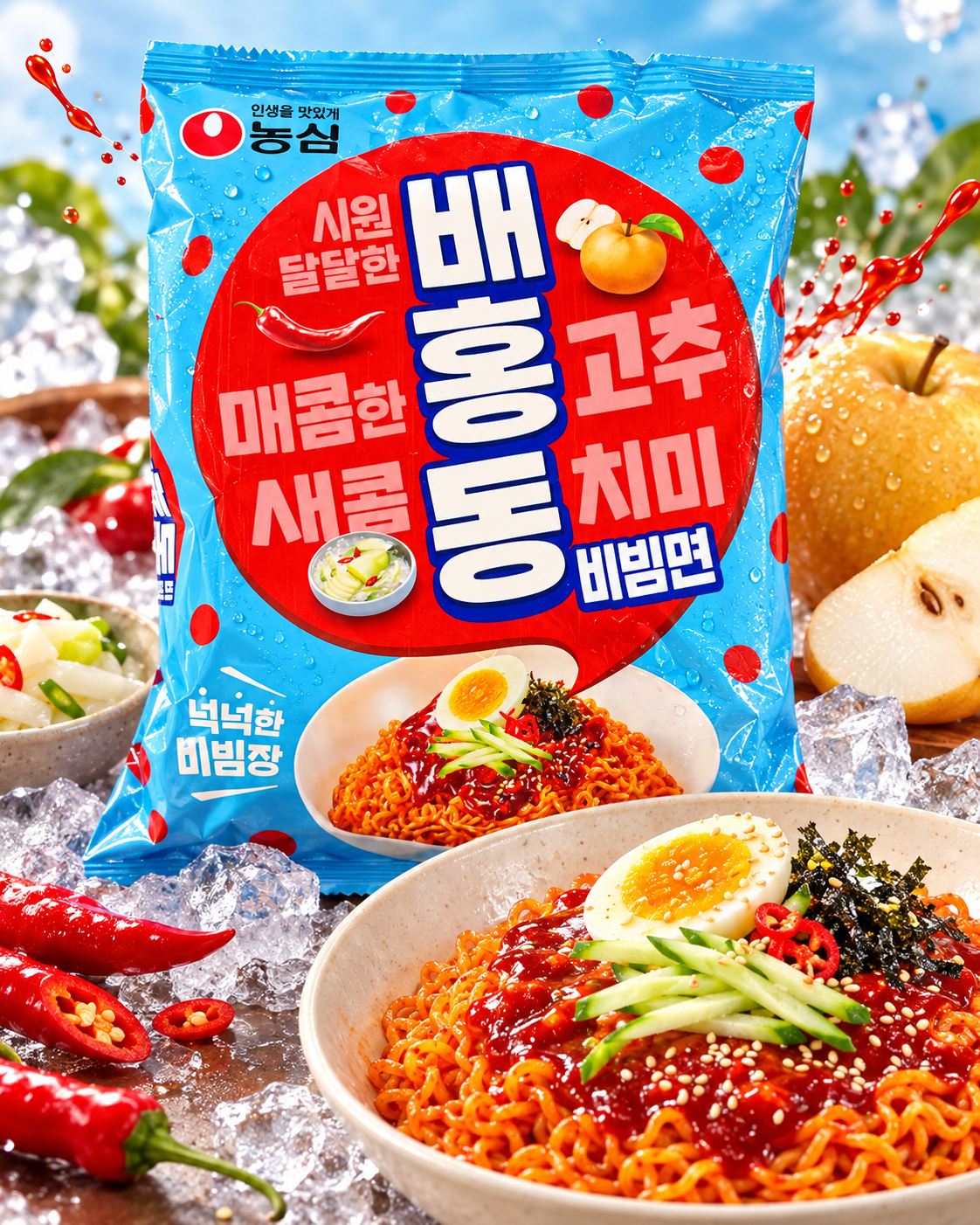Nongshim Baehongdong Bibimmyun – Spicy Sweet & Sour Noodles 137g
