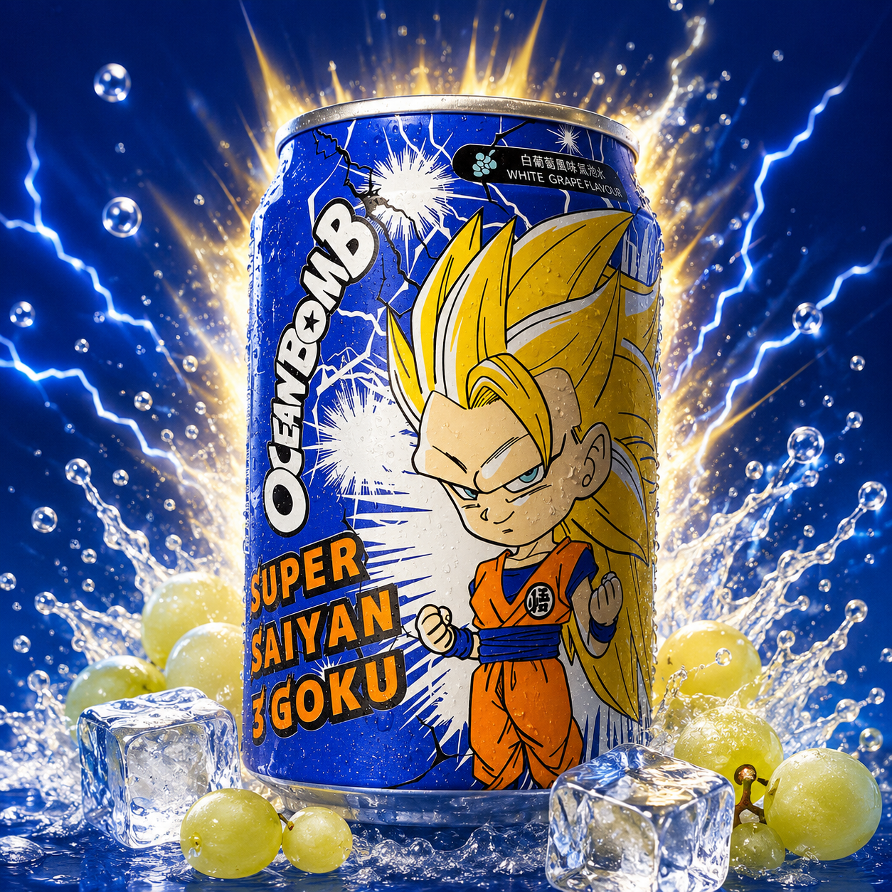 Dragon Ball Ocean Bomb Gohan White Grape Sparkling Water 330ml