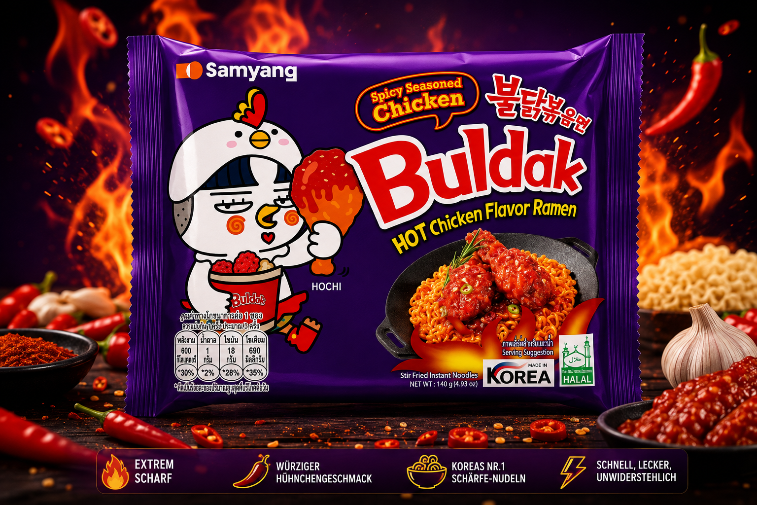 Buldak Spicy Seasoned Chicken Flavor