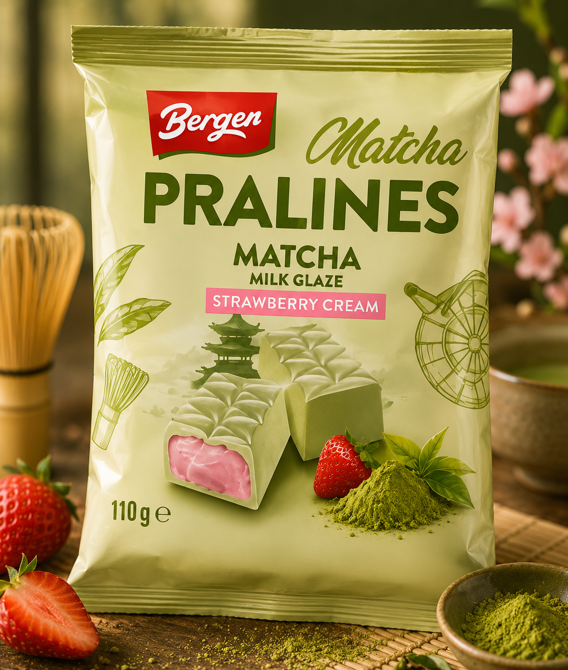 BERGEN 96 GR MATCHA WITH STRAWBERRY FILLING