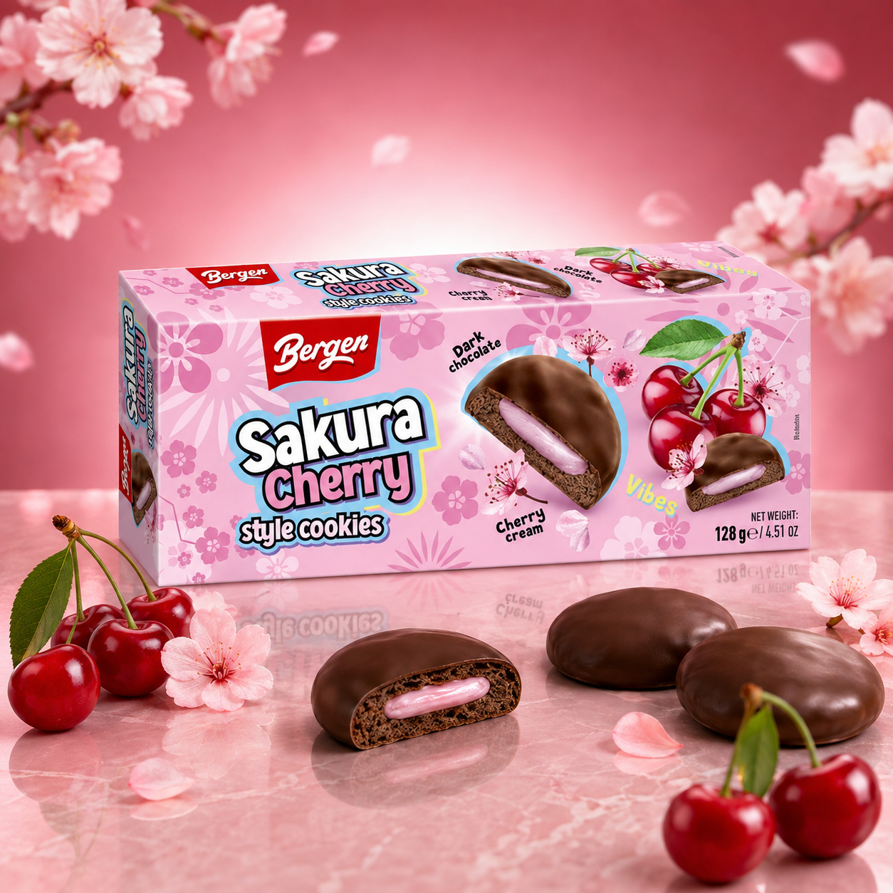 Bergen Sakura Cherry cookies 128g
