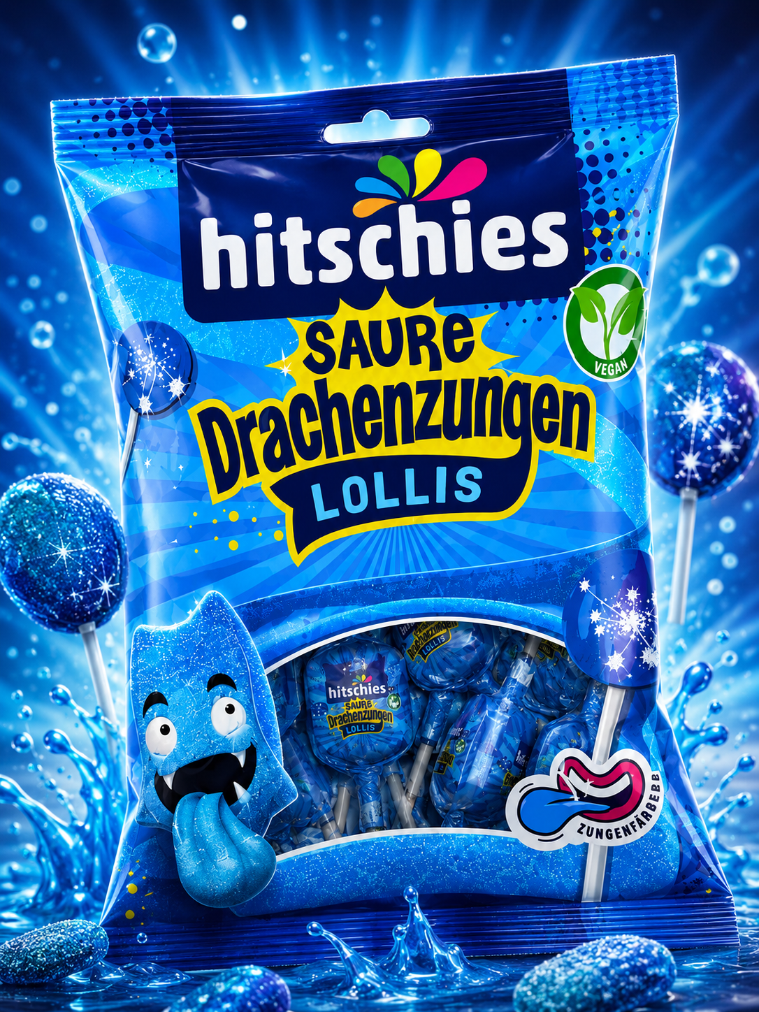 Hitschies Saure Drachenzungen Lollis