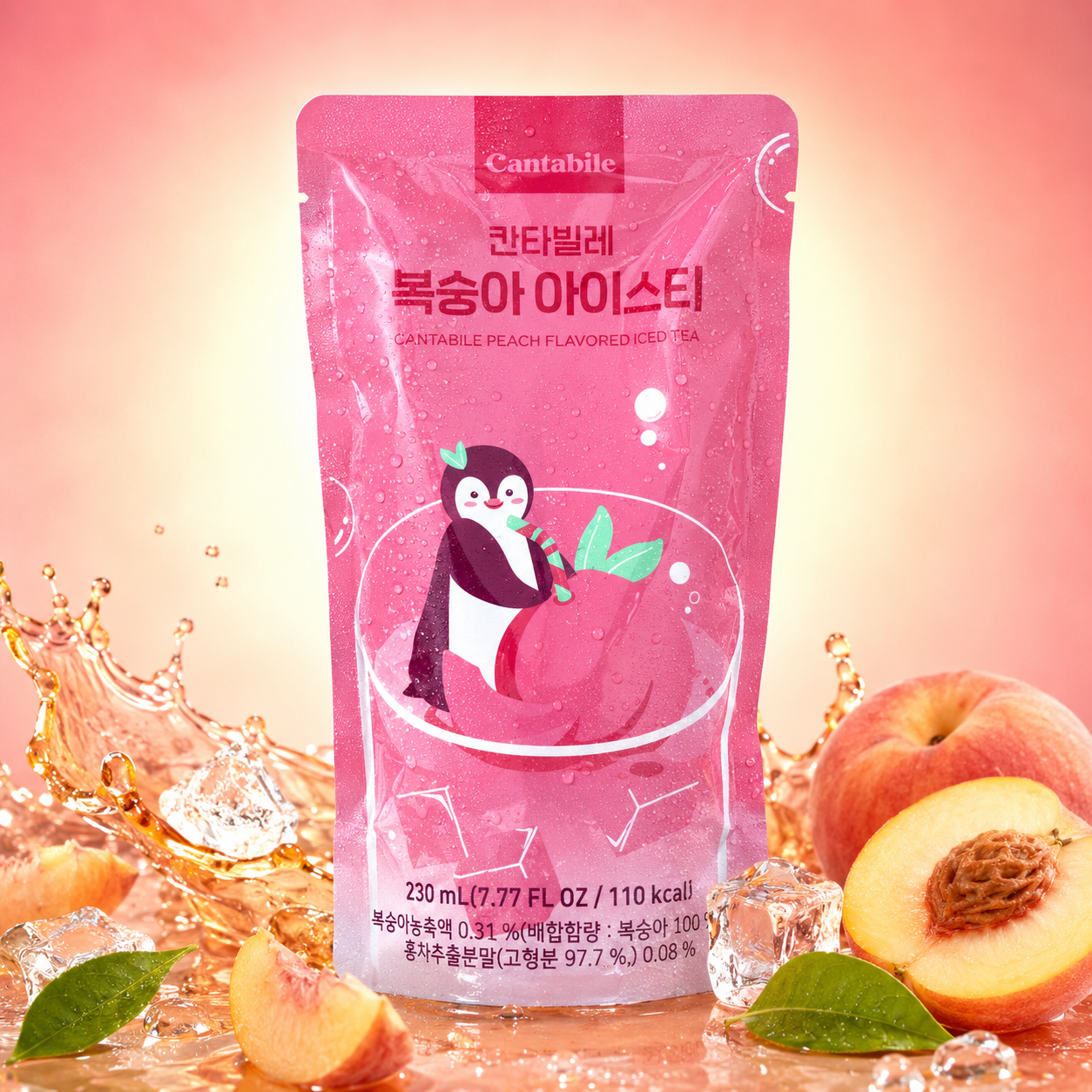 Cantabile Peach Ice Tea (Pouch) 230ml.