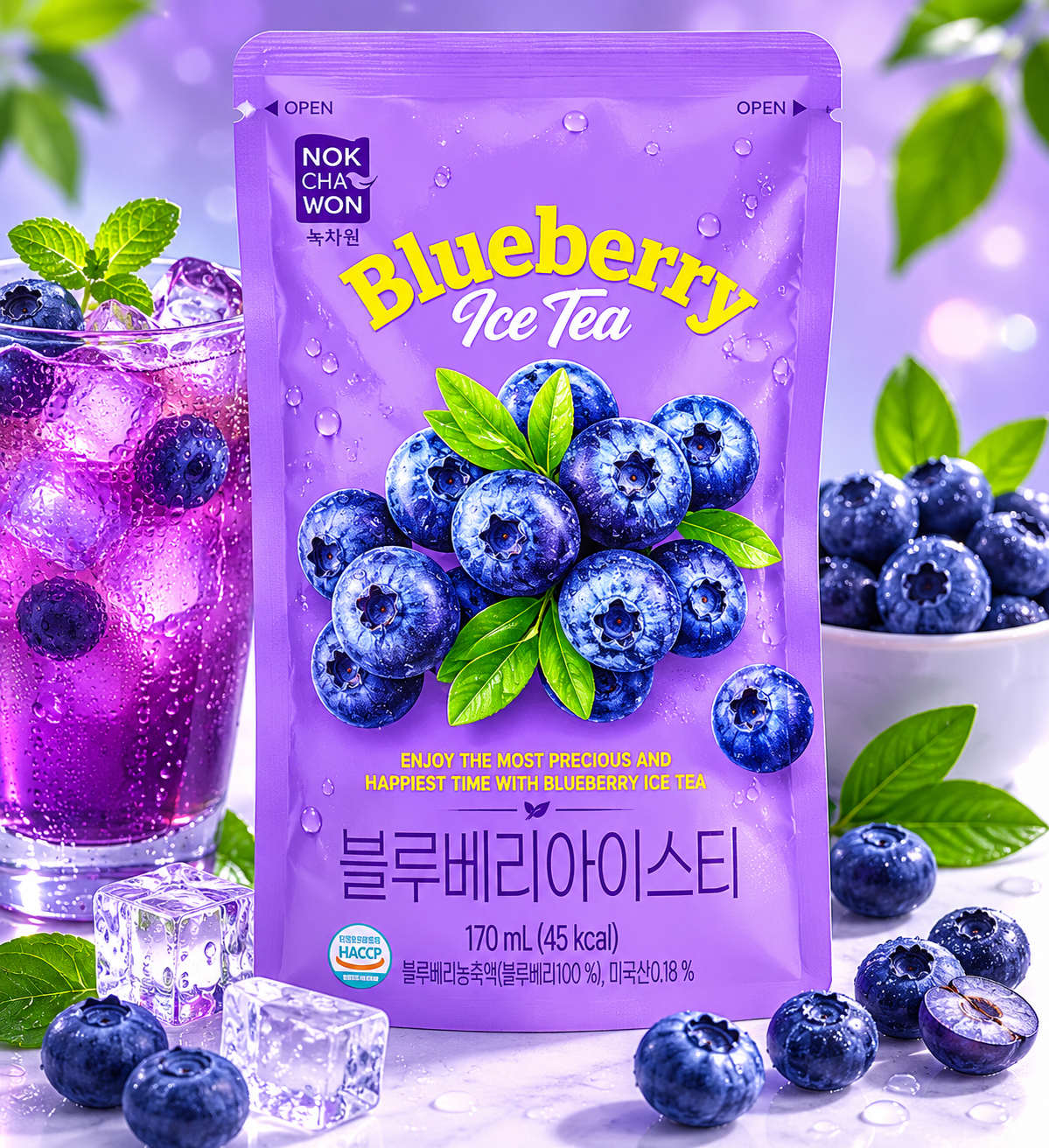 Nok Cha Won Blueberry Ice Tea