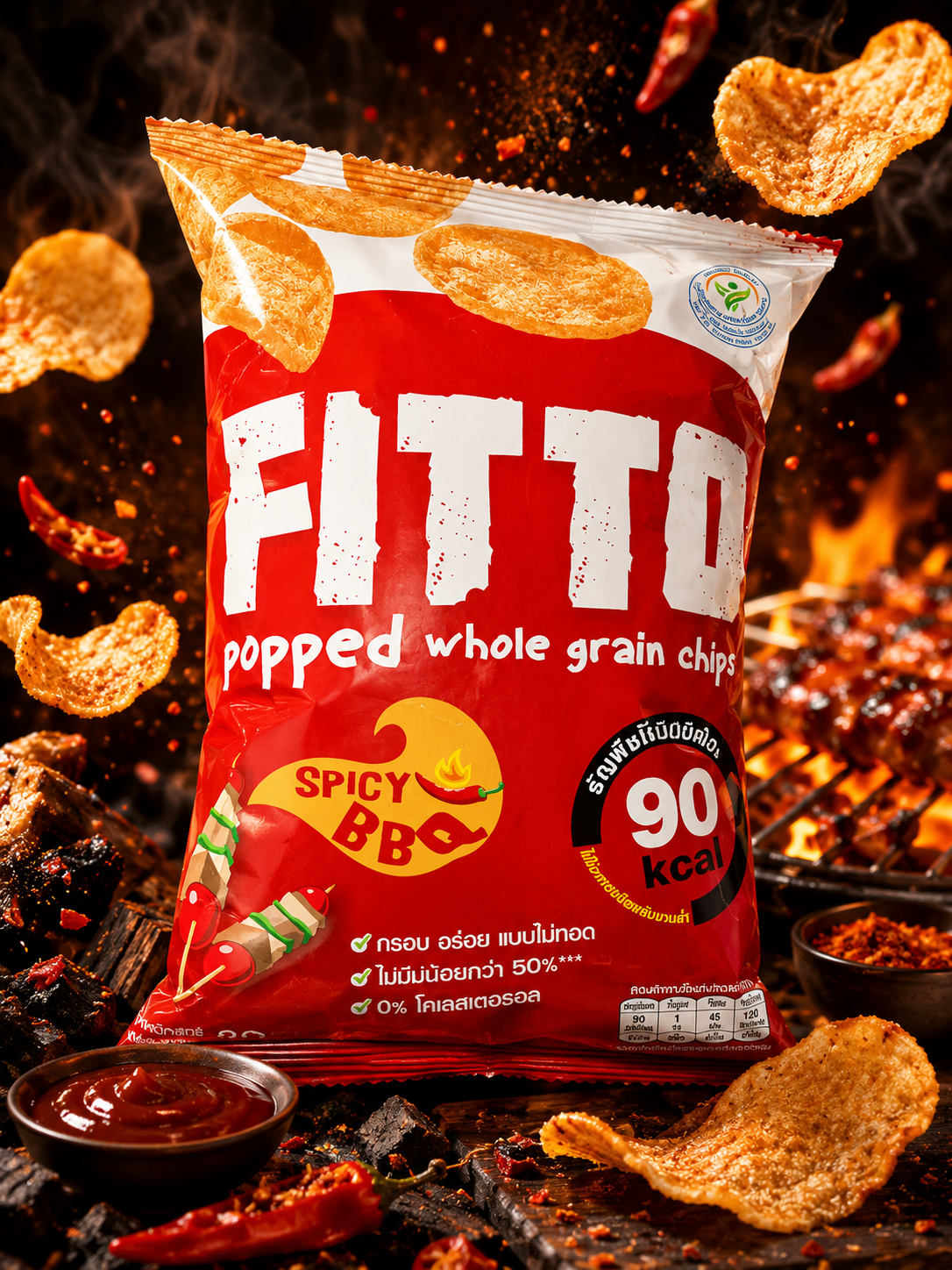 Fitto Spicy BBQ - Popped Whole Grain Chips