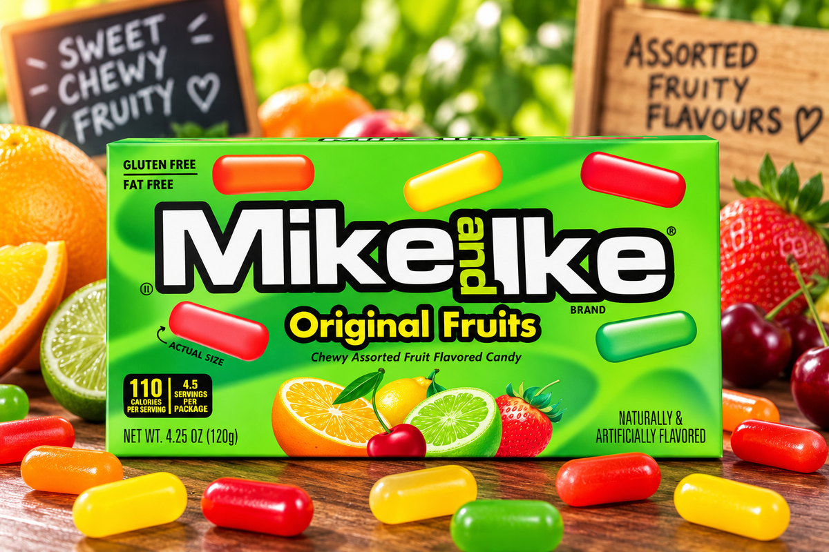 Mike and Ike Original Fruits – Fruchtige Kaubonbons mit verschiedenen Geschmacksrichtungen | 120 g
