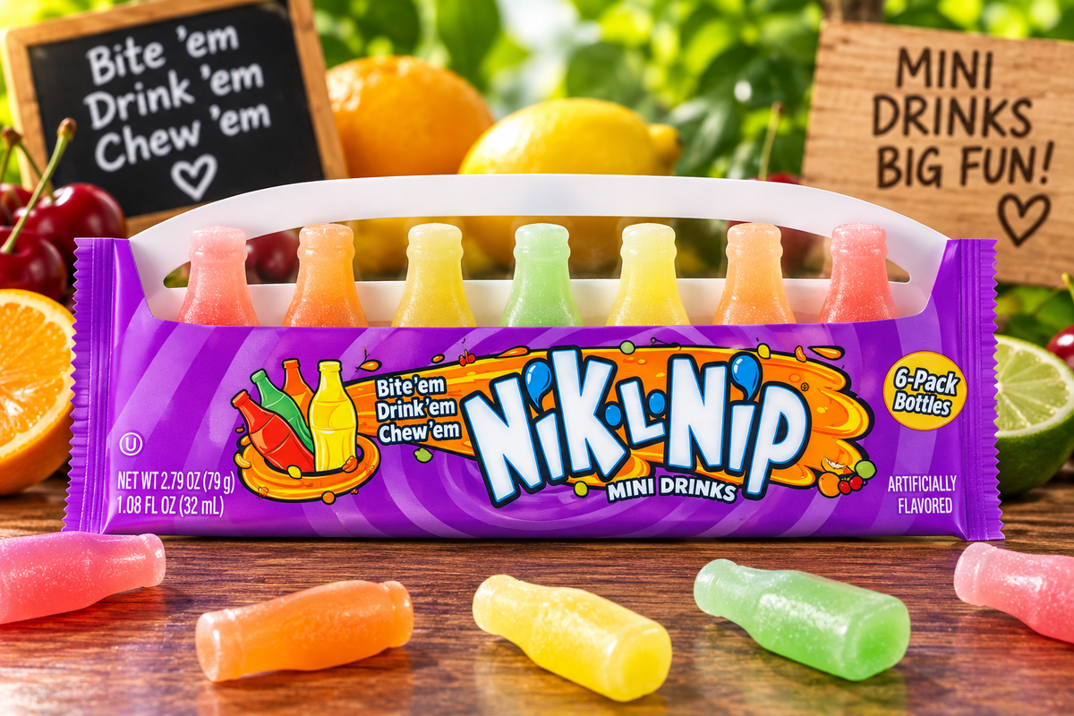 Nik-L-Nip Mini Drinks – Fruchtige Wax Bottles mit süßer Flüssigfüllung | 79 g