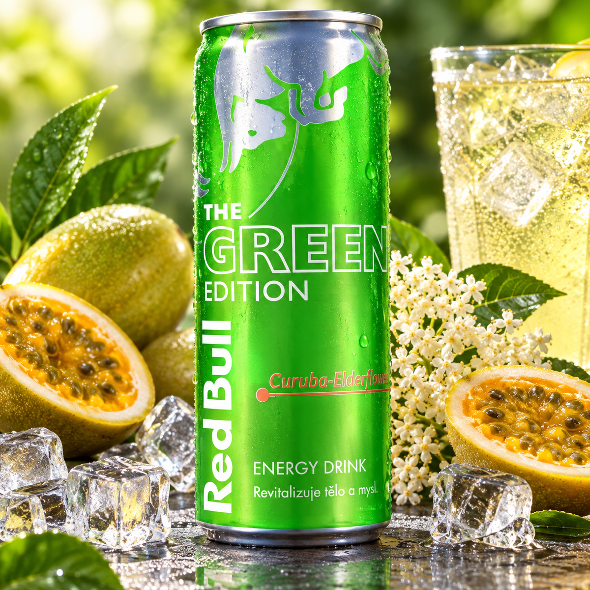Red Bull The Green Edition Curuba-Elderflower – Energy Drink mit Curuba & Holunderblüte