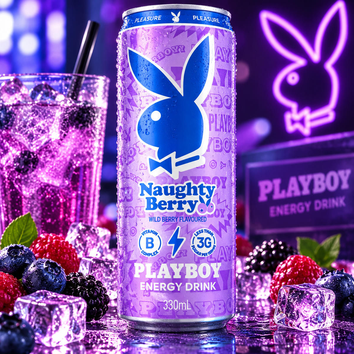 Playboy Energy Drink Naughty Berry – Wild Berry 330 ml