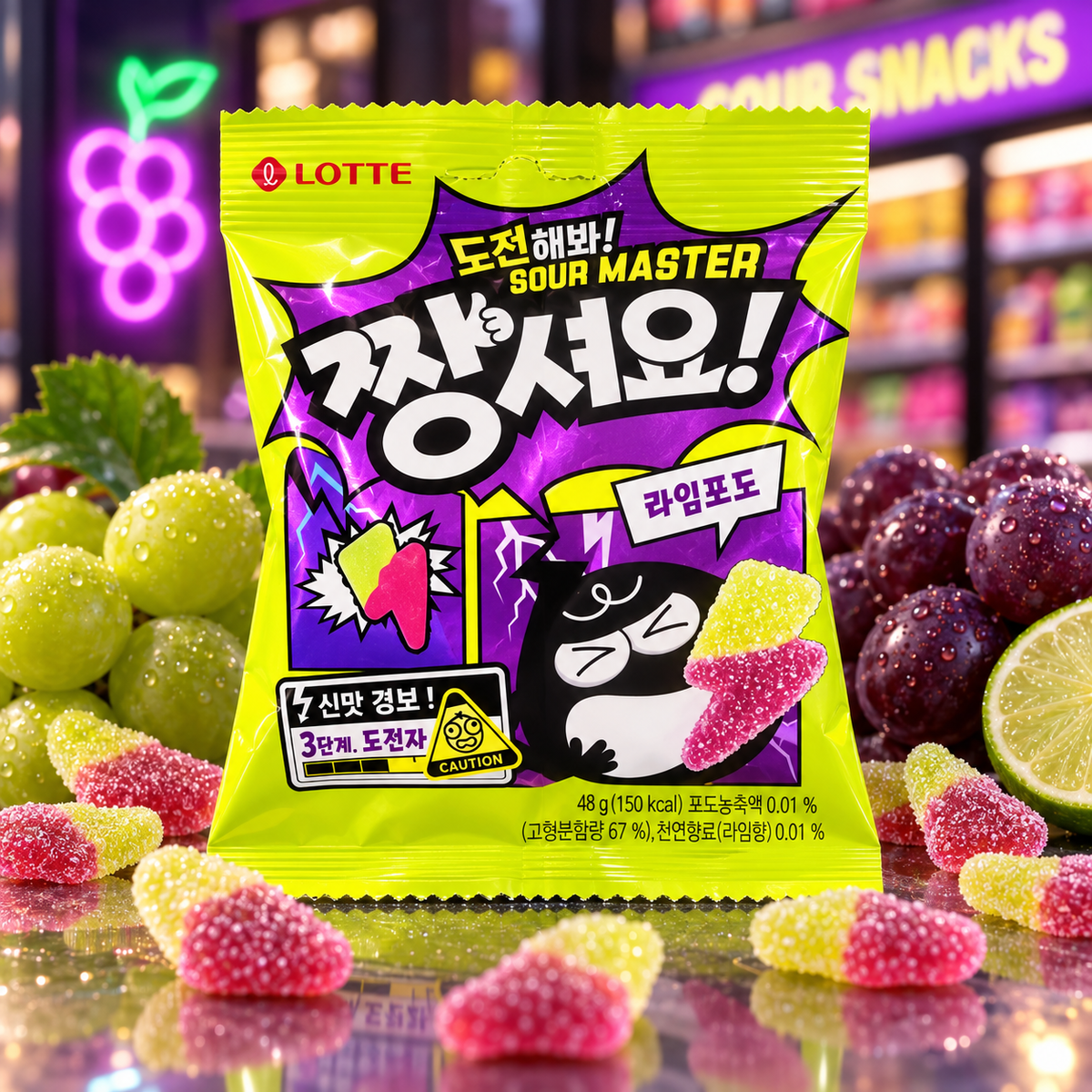Sour Master – Lime & Grape Sour Candy 🍇 48g