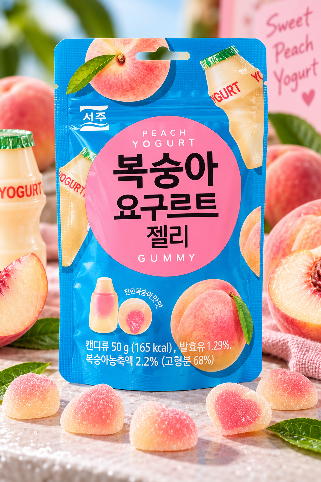 Candy Yogurt Gummy – Koreanische Pfirsich-Joghurt Fruchtgummis 50 g