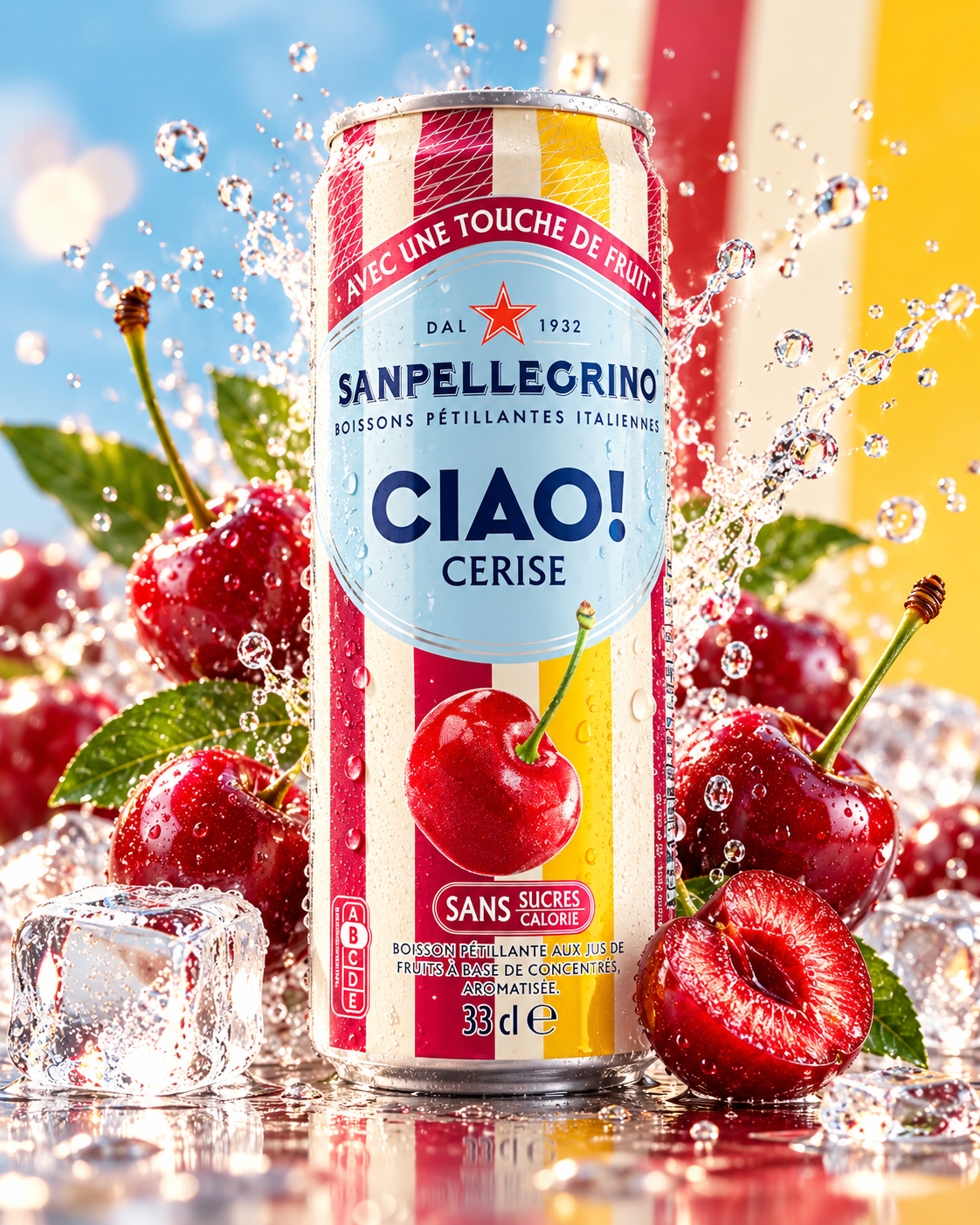 Sanpellegrino CIAO! Cerise – Spritzige Kirsch-Erfrischung, 33 cl