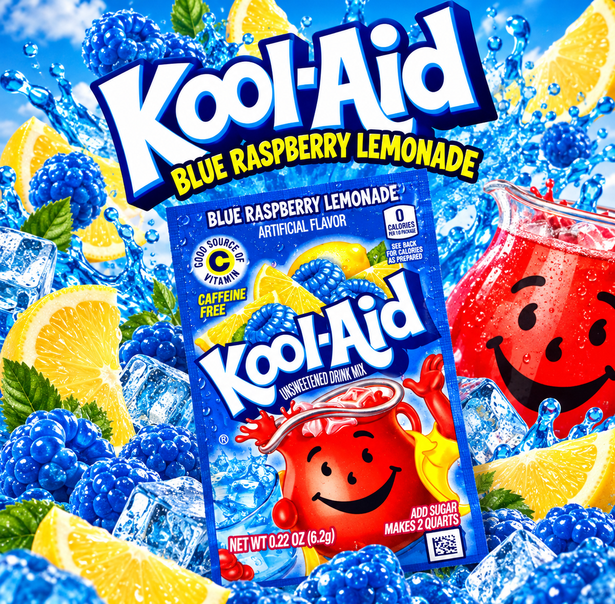 Kool-Aid Blue Raspberry Lemonade – Getränkepulver mit Blaue-Himbeere-Zitrone-Geschmack