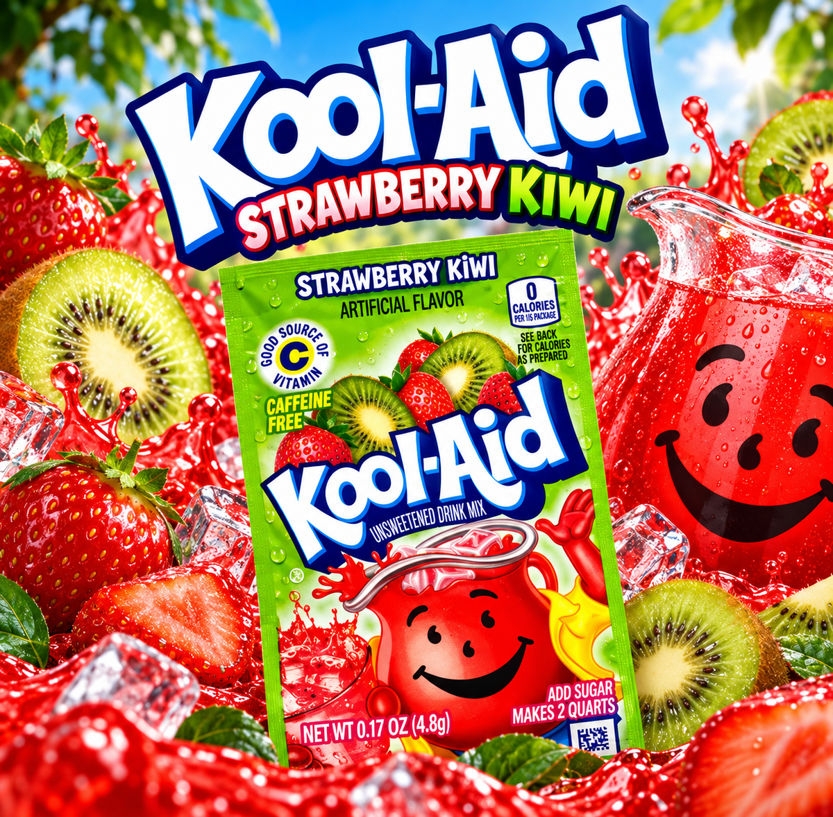 Kool-Aid Strawberry Kiwi – Getränkepulver mit Erdbeer-Kiwi-Geschmack