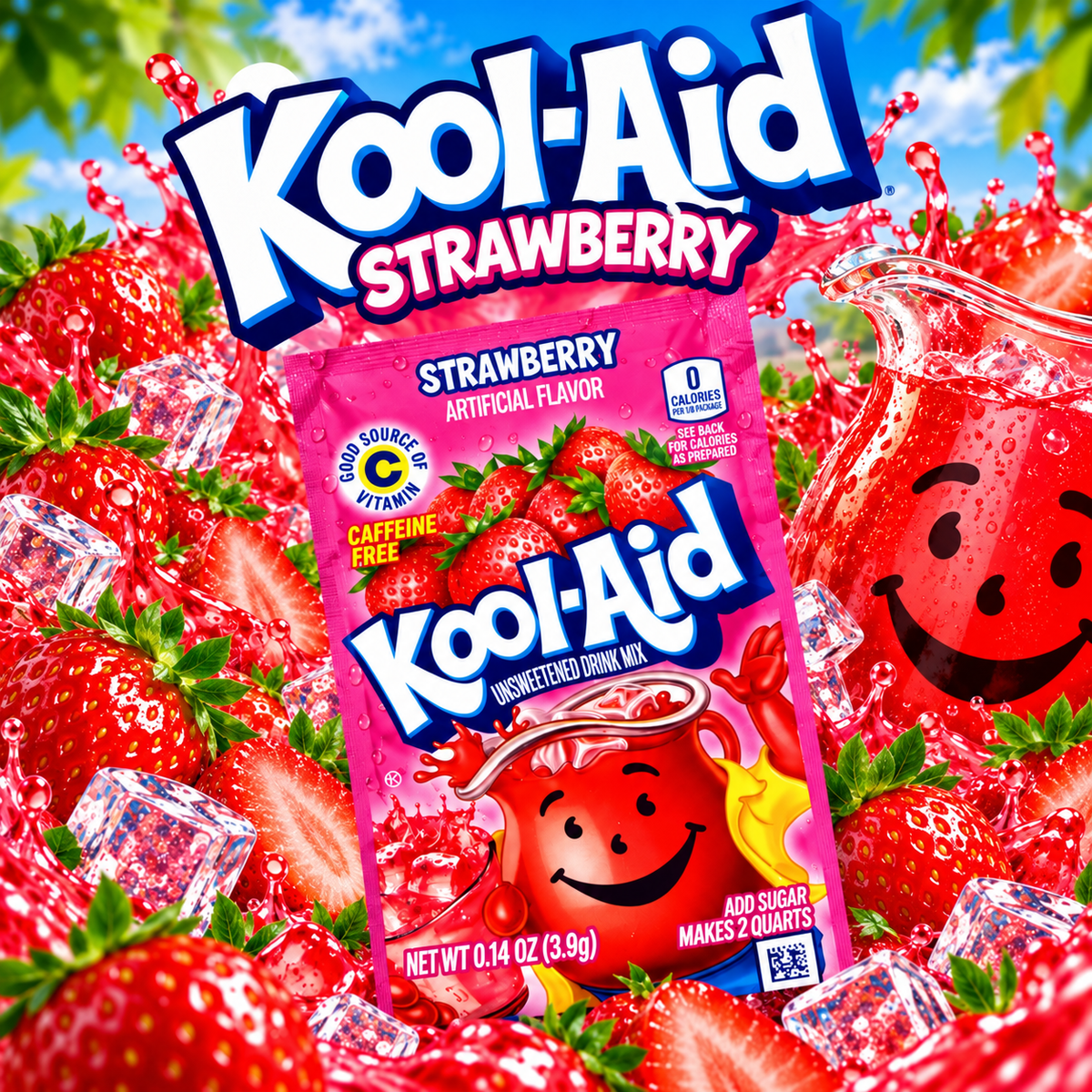Kool-Aid Strawberry – Getränkepulver mit Erdbeer-Geschmack