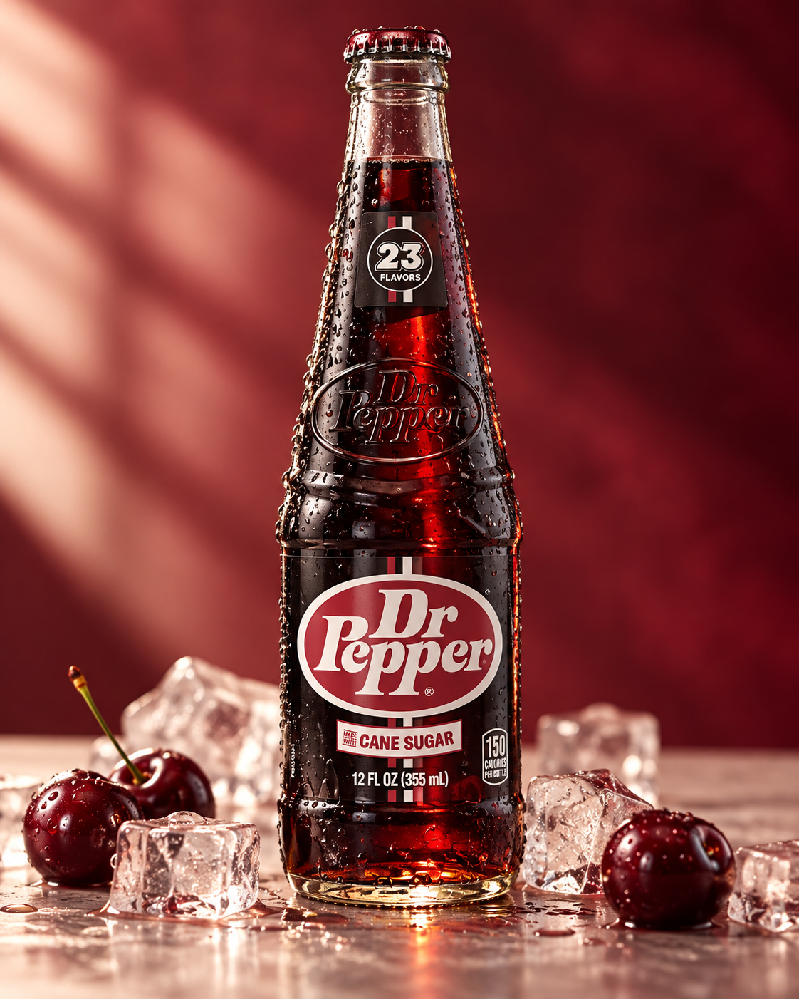 Dr Pepper Cane Sugar – Glasflasche 355 ml