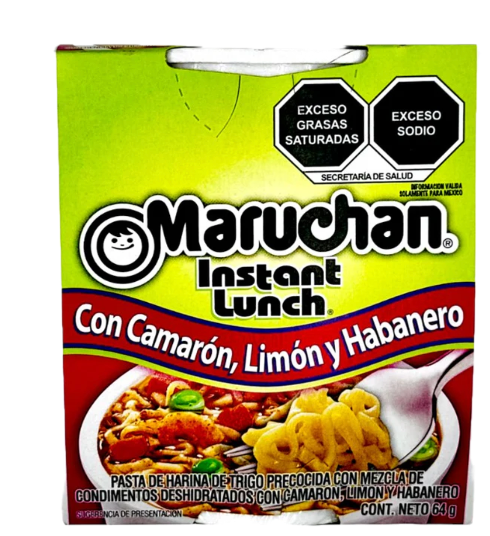 Maruchan Instant Lunch con camarón, limón y habanero