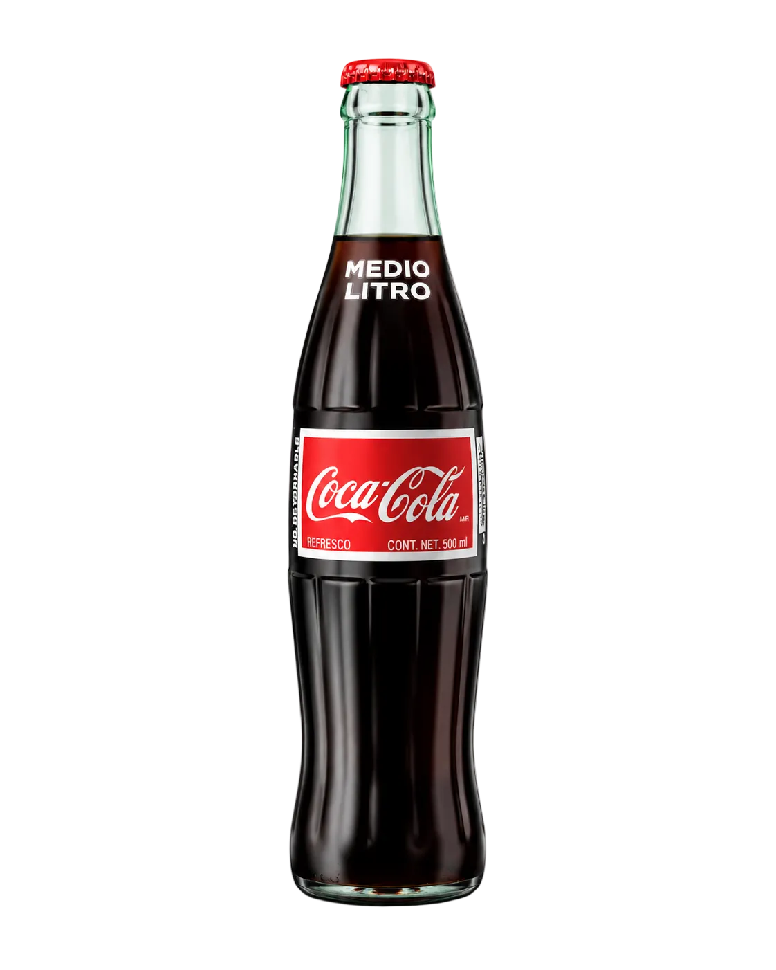 Mexican Coca Cola 500ml (mexikanische Coca Cola mit Rohrzucker in der Glasflasche)