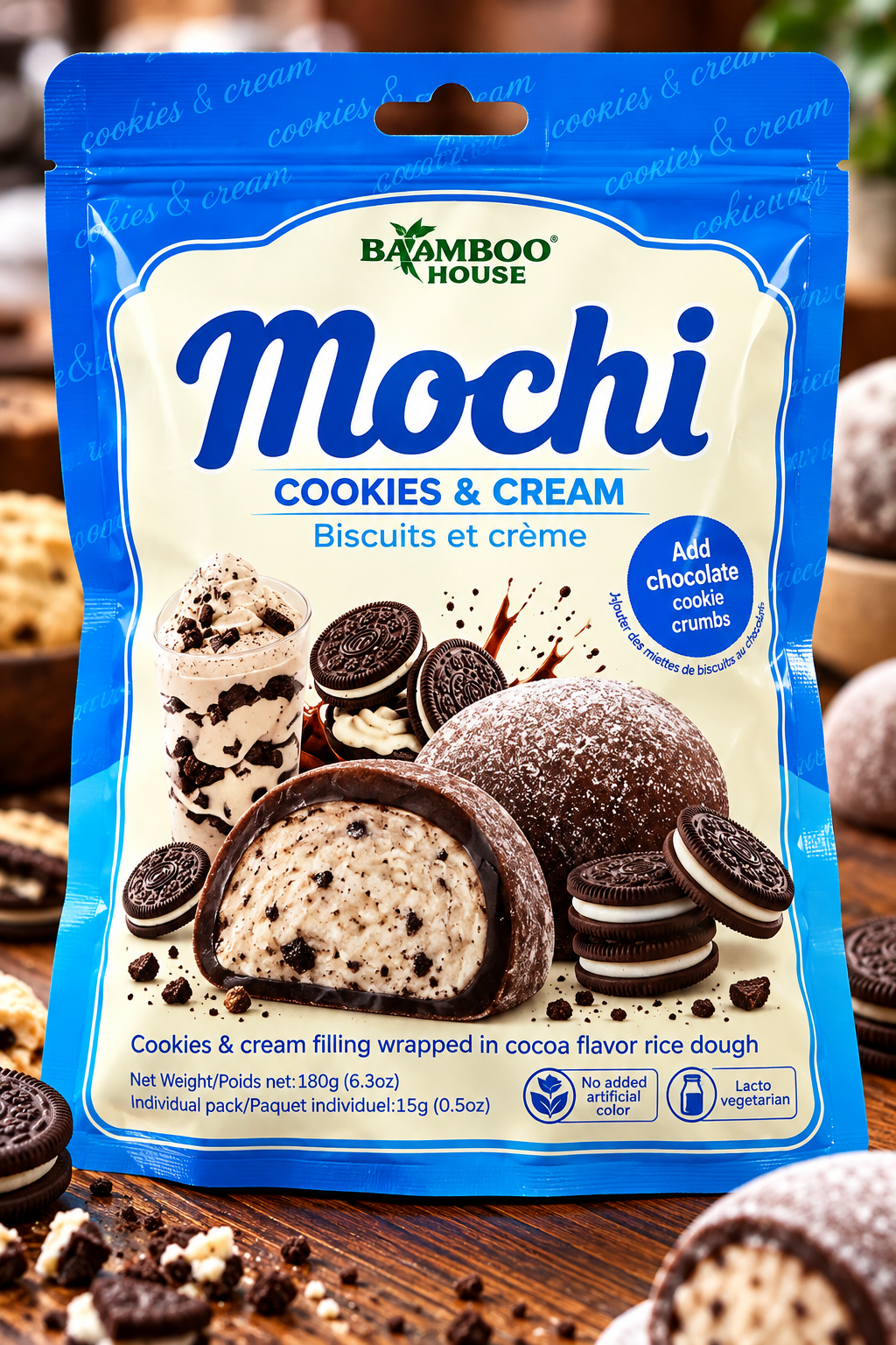 Bamboo House Cookies & Cream Mochi – 180 g