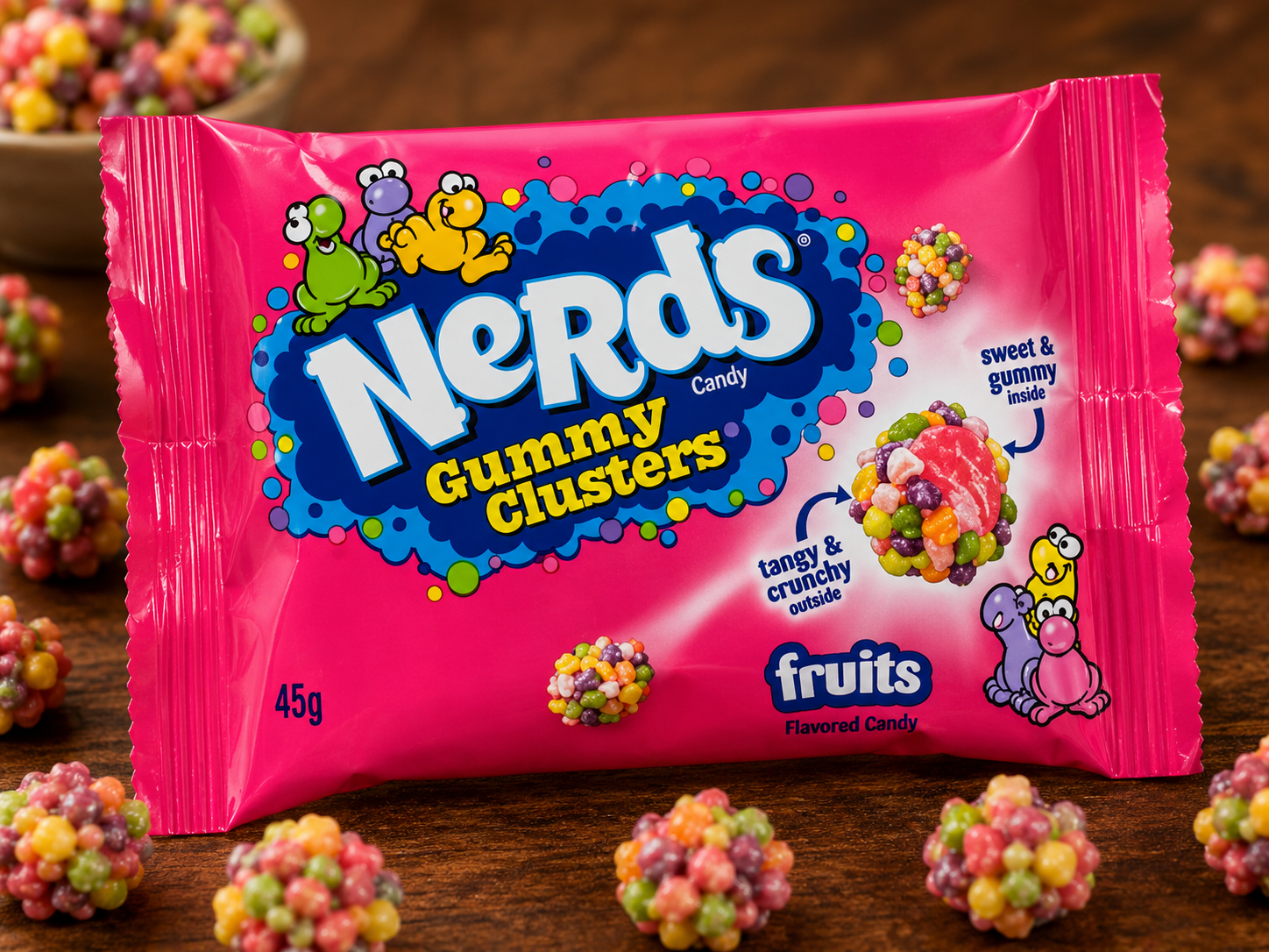 NERDS 45 GR GUMMY CLUSTER FRUITS