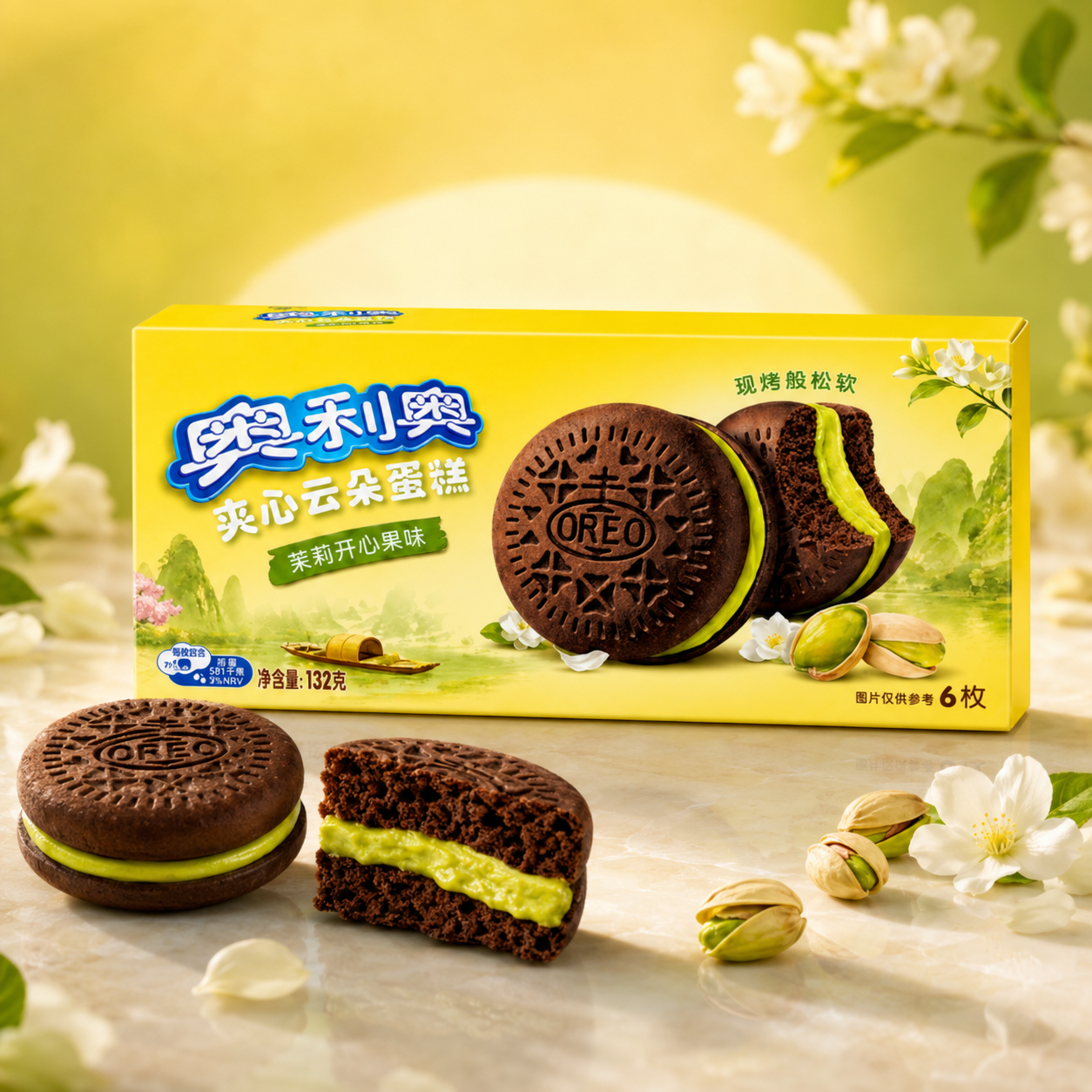 Oreo Cloud Cake Jasmine Pistachios 132g
