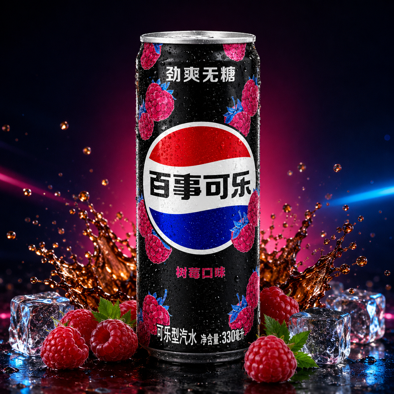 Pepsi Raspberry Flavor Zero Calories 330ml