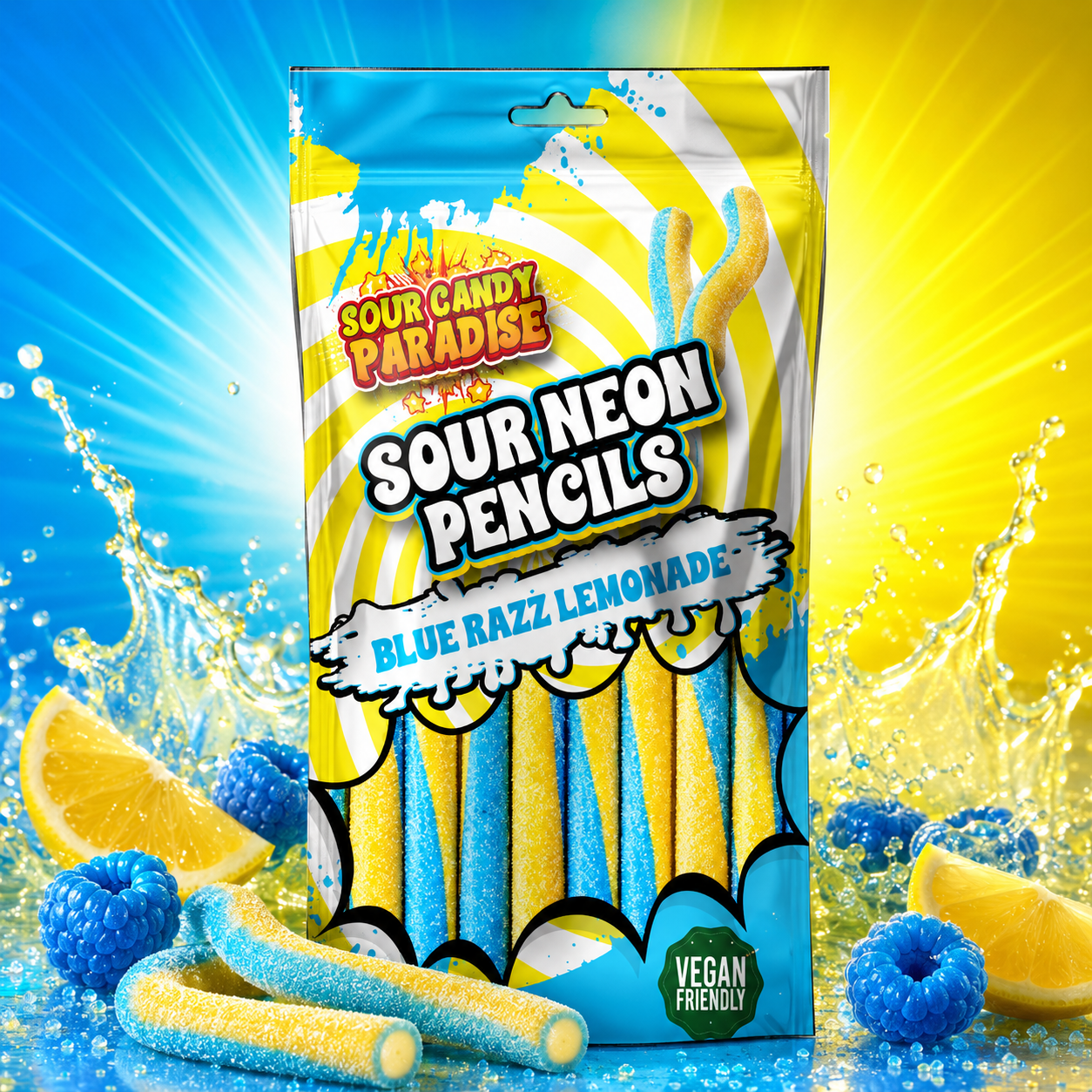 Sour Candy Paradise Sour Neon Blue Razz Lemonade 130g