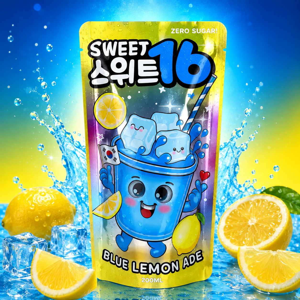 Sweet16 Blue Lemon Ade (Zero Sugar) with Sweeteners 200ml