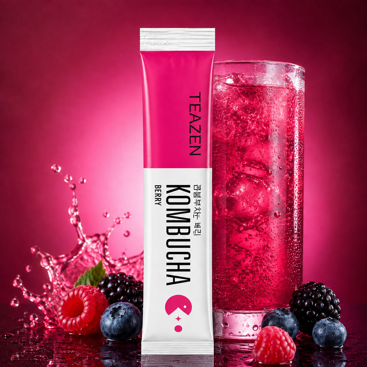 Teazen Kombucha Berry Tasty & Fizzy Healthy Tea (Sugar Free) 5g