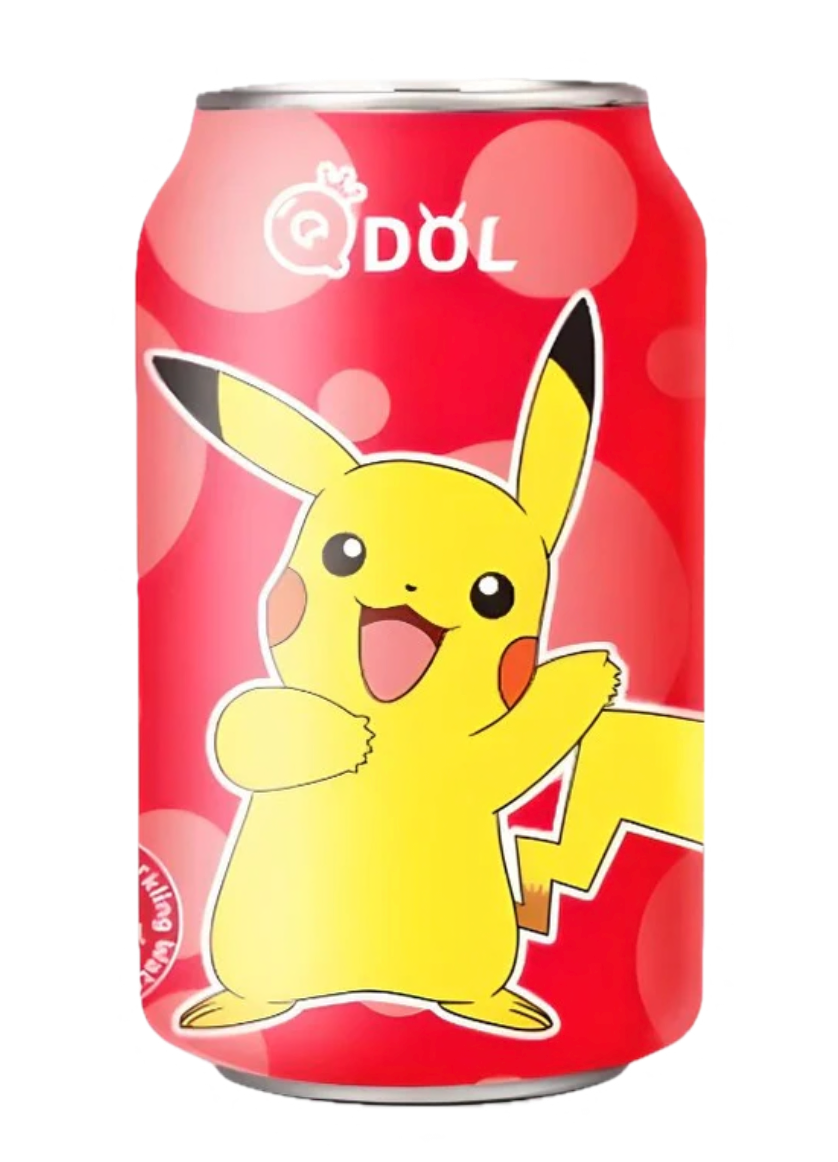 Qdol Pokemon Pikachu Strawberry Sparkling Water 330 ml