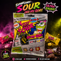 SUPER CANDY SOUR - 4 Flavor Strawberry, Cola, Grape, Lemon