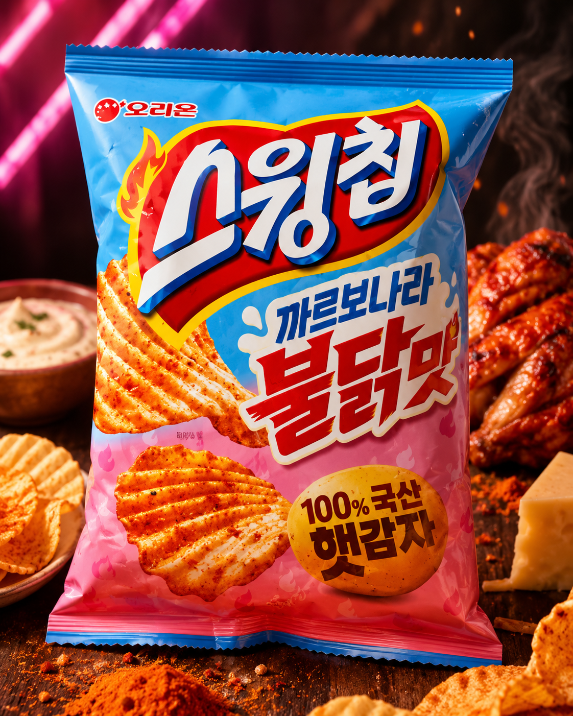 Buldak Carbonara Chips Korea